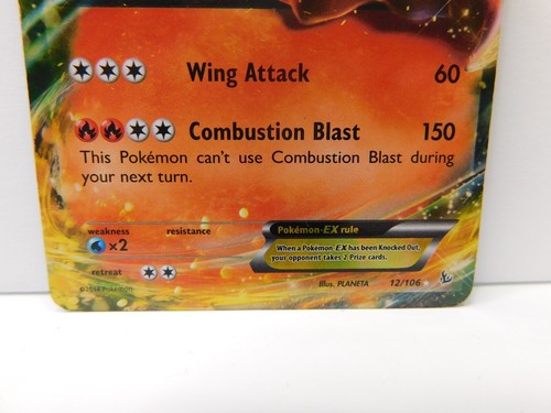 Carta Pokemon Charizard EX 12/106 XY Flashfire Holo Ultra 2014 TCG - Foto 4 di 11