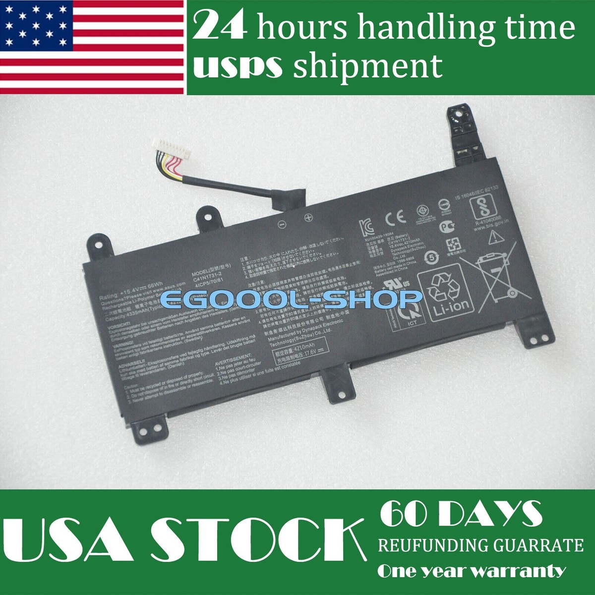 USA New Genuine C41N1731-2 Battery For ASUS ROG Strix G17 G731