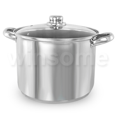Tiefe Induktion Edelstahl Suppentopf Suppe Eintopf Pfanne Suppentopf mit Glasdeckel