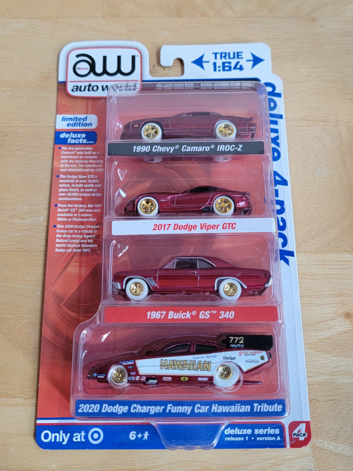 Auto World Deluxe 4-Pack 2022 Release 1 Version A Ultra Red Chase Target Exclusive Collector Set