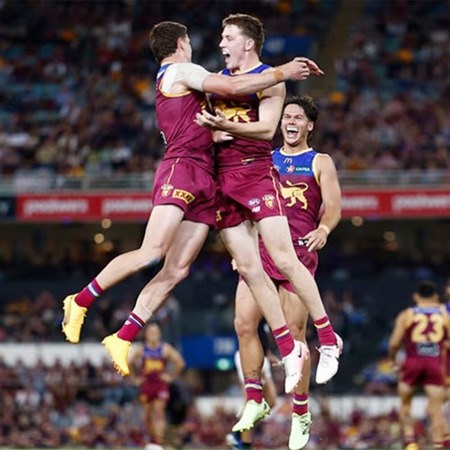 Football Jersey Brisbane Lions Home Guernsey 2024 AFL Footy Jerseys Youth Adults - Picture 6 of 11