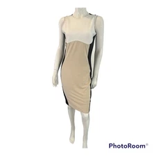 bodycon pencil dress Black Beige Knee Lenghth Size Small
