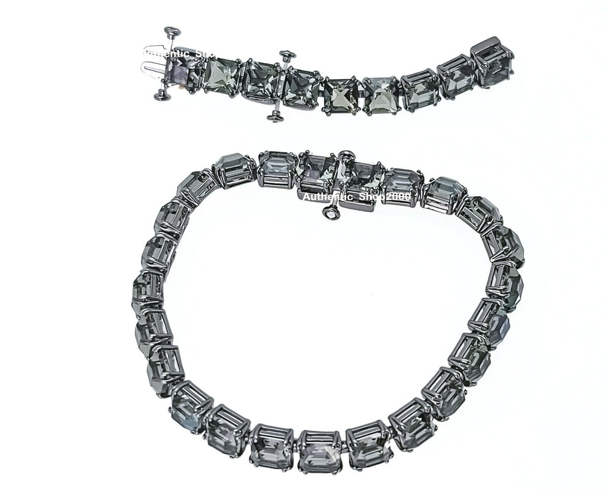 スワロフスキー Swarovski Millenia ブレスレット 5615656 New 100% Authentic SWAROVSKI Gray Square Cut Crystal