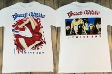 Vtg GREAT WHITE Band Twice Shy Tour Cotton White Full Size Unisex Shirt SE350