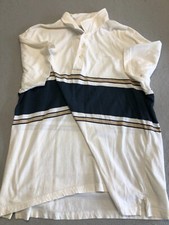 Old Navy Polo Shirt Mens Extra Large Ivory Retro Stripe Everyday Casual Collared