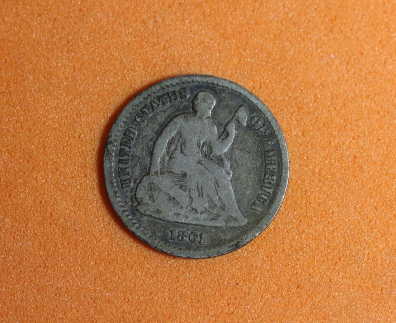 1861 Half Dime With Arrows #P08737