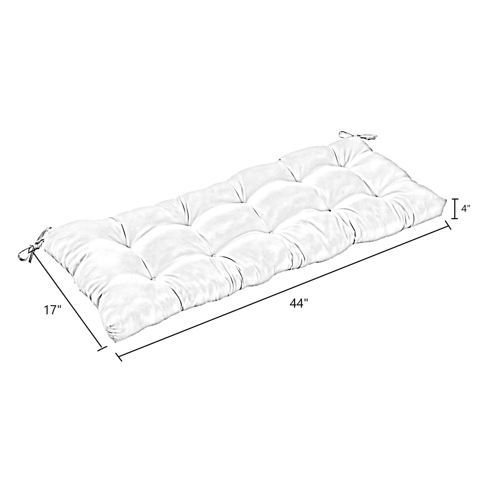 Bench Cushion Outdoor Seat UV & Mildew Resistant Polyester Comfort