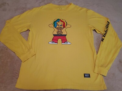 Grizzly Griptape NineSix 96 mens long sleeve shirt LARGE Yellow rapper rare