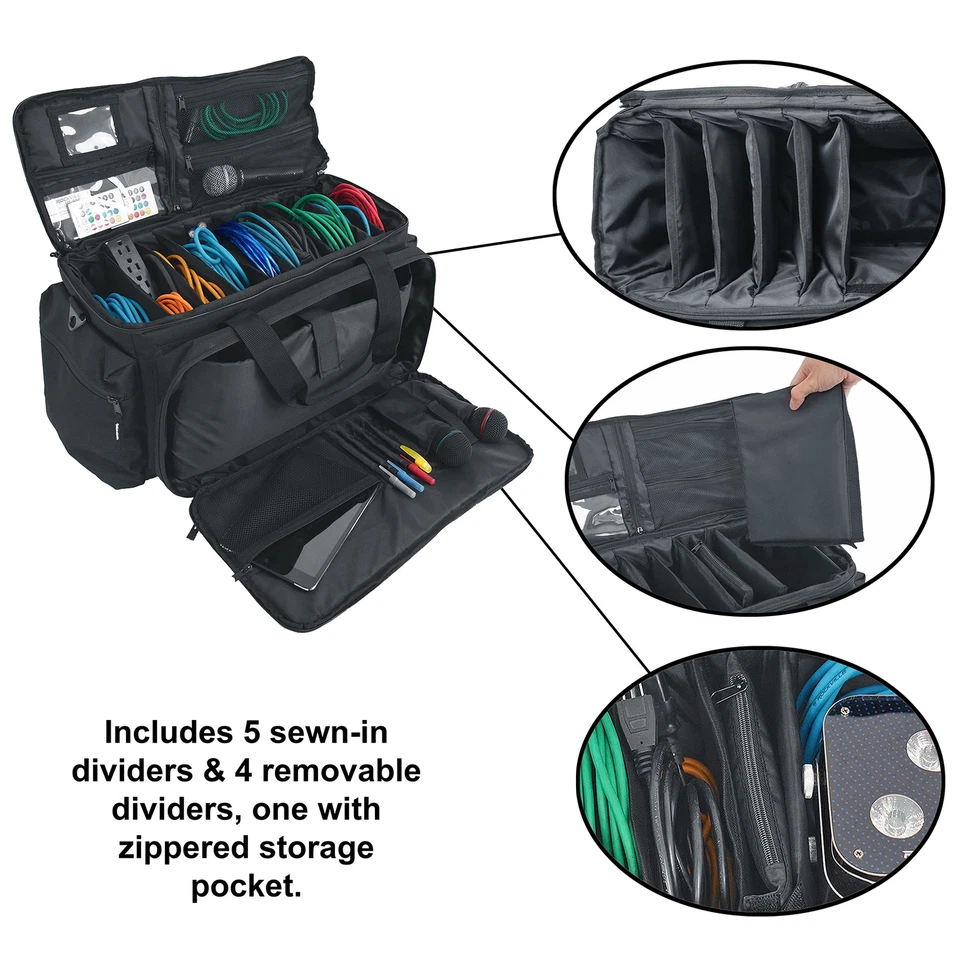 Rockville UT-BAG10 Padded DJ Cable/Utility Bag w/removable Dividers+YKK Zippers - Image 4 of 4