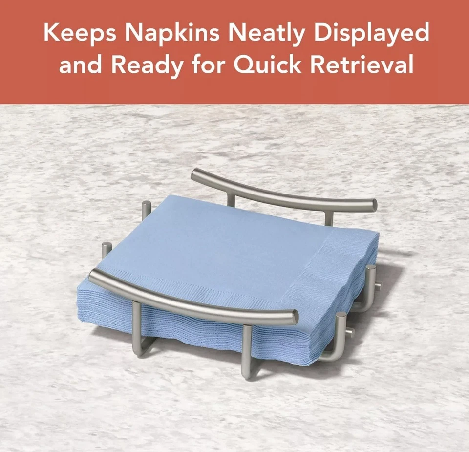 Soporte para servilletas de papel plano Euro, dispensador de servilletas para mesa de comedor y cocina Foto 4 de 4