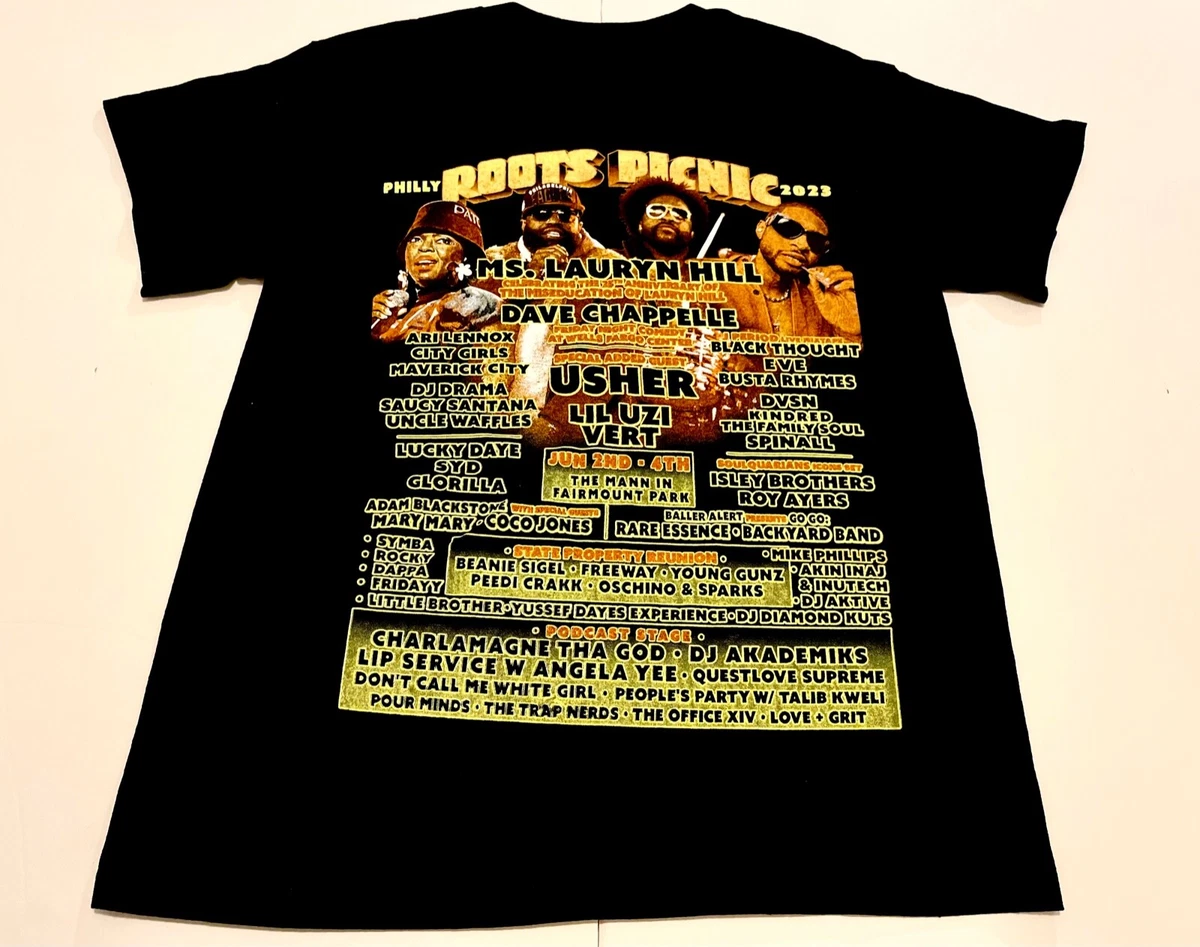 ROOTS Picnic 2023 T-Shirt Small Lauryn Hill EVE Dave Chapelle.