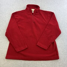 Eddie Bauer Sweater Womens Large Red Long Sleeve 1/4 Zip Pullover Outdoor