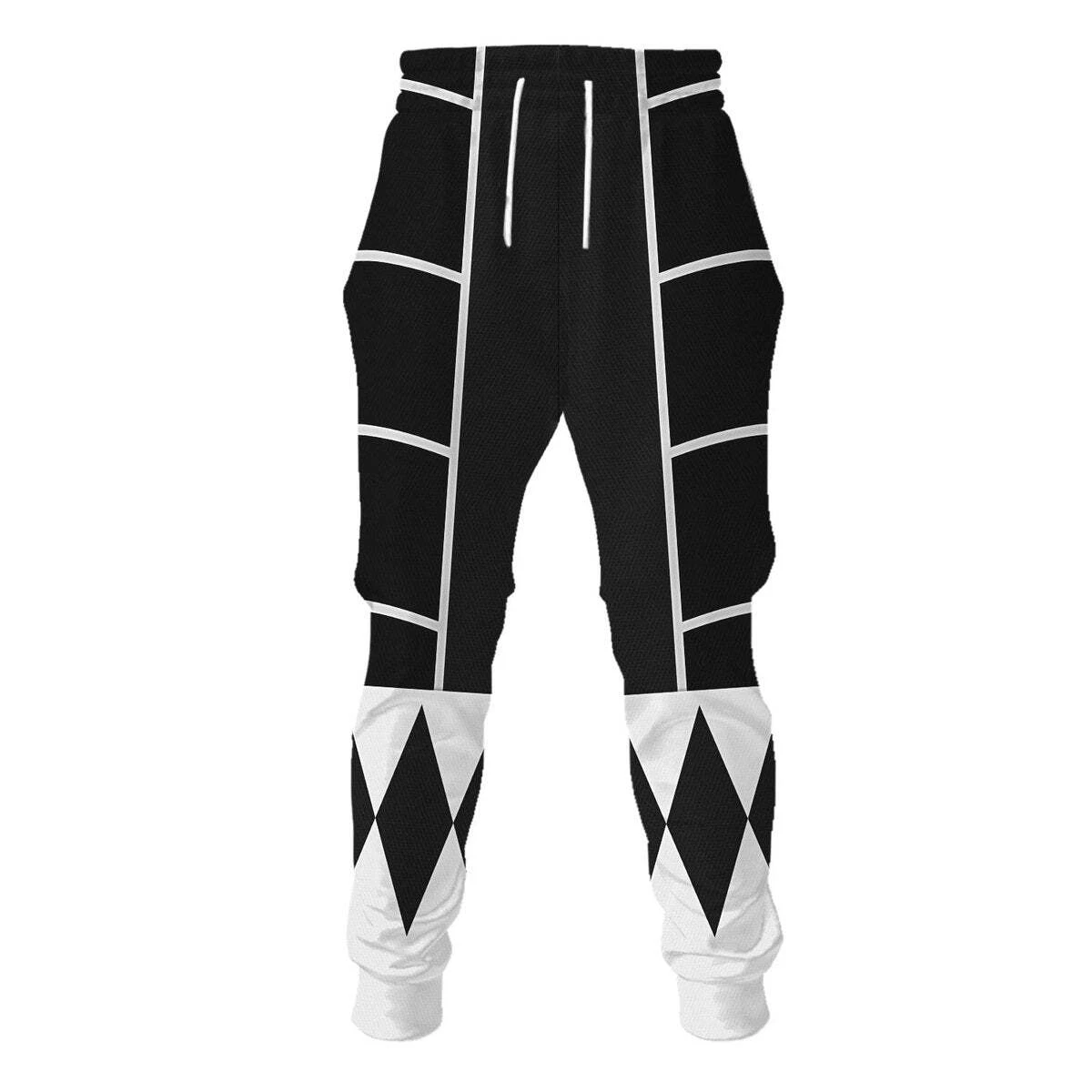Black Mighty Morphin Power Ranger Cosplay C2 Hoodie Joggers Sets