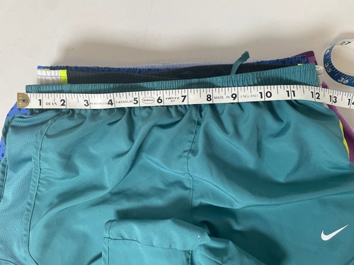 Athletic Workout Shorts Girl Size Large L Women XS NIKE Blue Green Black Dri Fit - Picture 6 of 9