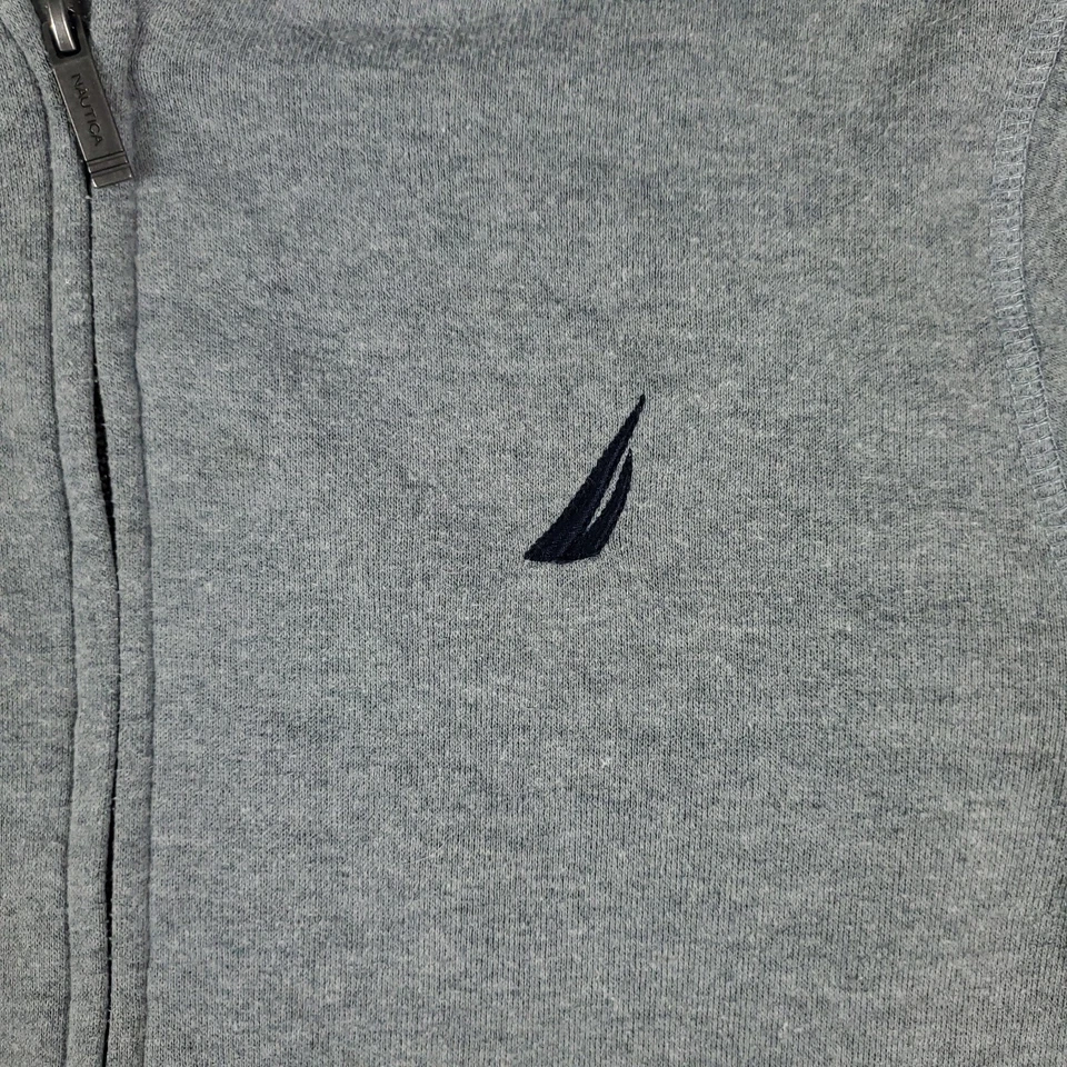 Suéter Nautica Niños Grande Gris Sherpa Forrado de Vellón Cremallera Completa Sudadera con Capucha * Foto 2 de 4