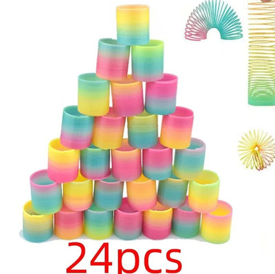 24PCS Rainbow Magic Springs Toys   Flexible Party Favors & Fun Kids Gifts - NEW