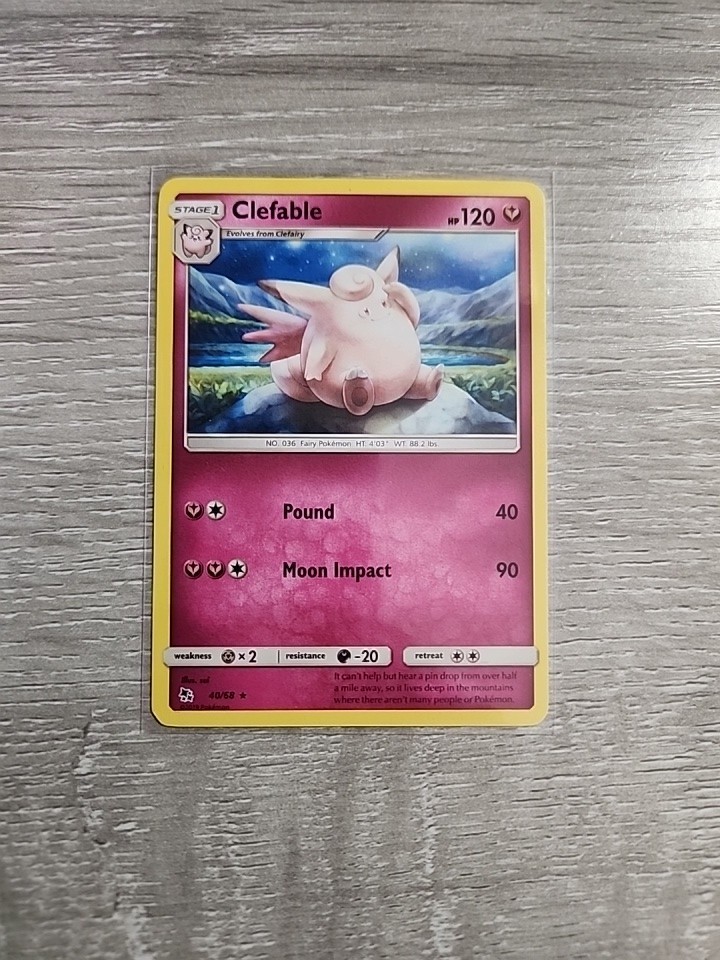 Pokemon Clefable (40/70) Hidden Fates - LP - Pokemon TCG - Non-holo