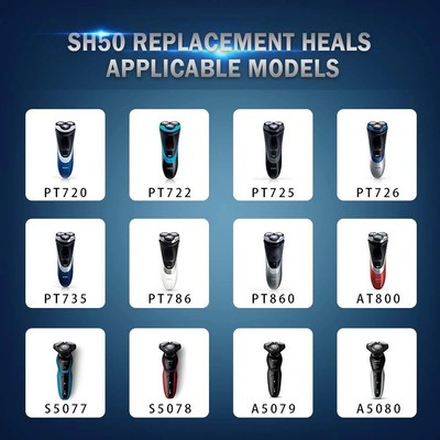 SH50 Replacement Heads Compatible with Philips Norelco Series 5000, SH50 Replacement Blades for Philips Norelco Shaver, HQ8 Heads