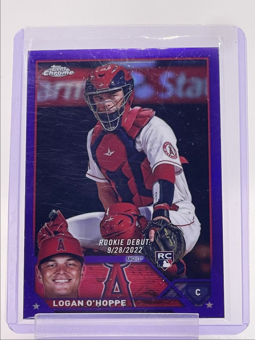LOGAN O'HOPPE 2023 TOPPS CHROME UPDATE ROOKIE DEBUT PURPLE RC /250 Q1339