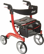 NEW-Drive Medical RTL10266 NITRO Euro Style Rollator Walker - RED