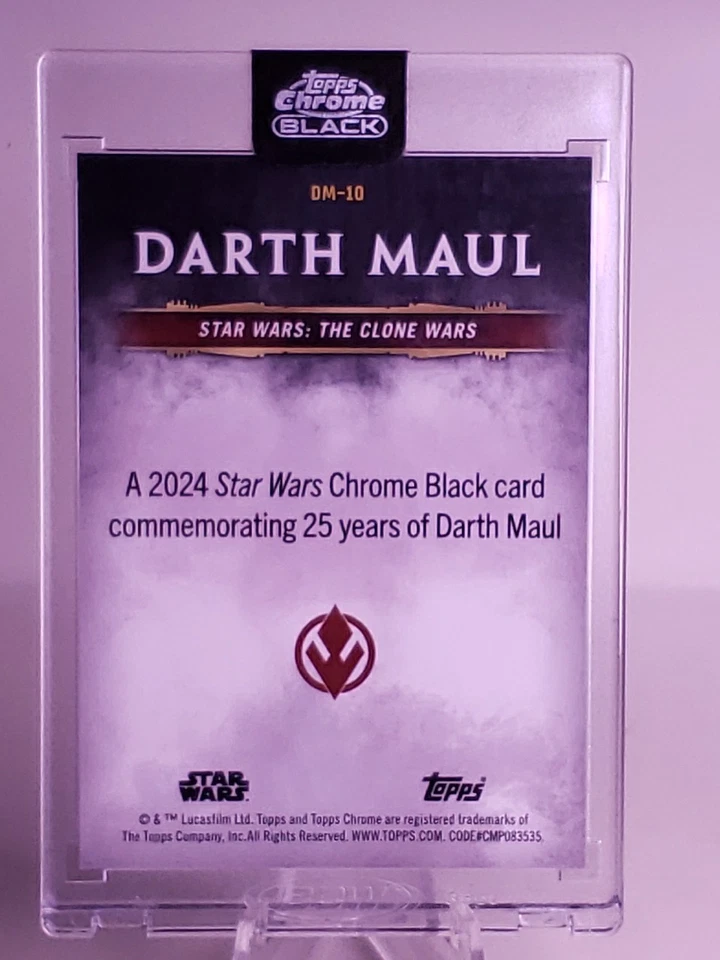 2024 Topps Chrome Black Star Wars 25 Years of DARTH MAUL Clone Wars DM-10 - Image 2 of 2