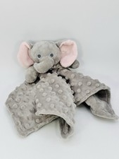 Crevent Gray Elephant Lovey Baby Security Blanket Minky Dots