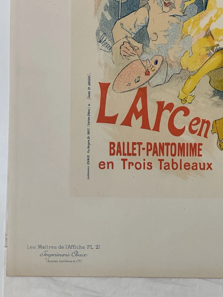 Folies Bergere L'arc En Ciel 1893 Publicidad Francesa Litografía Jules Chéret Foto 2 de 4