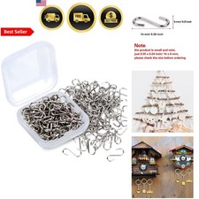 Christmas Ornament Hooks 100 Pcs Tiny Metal S Wire Hangers for Tree Jewelry C...