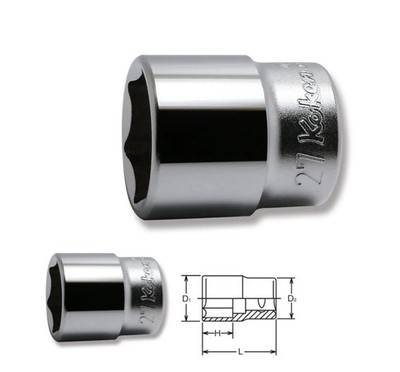 KO-KEN 1/2 SQ. DR. CHROME 6 POINT METRIC SOCKET 27MM 4400M-27