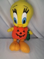 VTG Looney Tunes Tweety Bird Halloween Plush In Pumpkin 1997 Ace Plush
