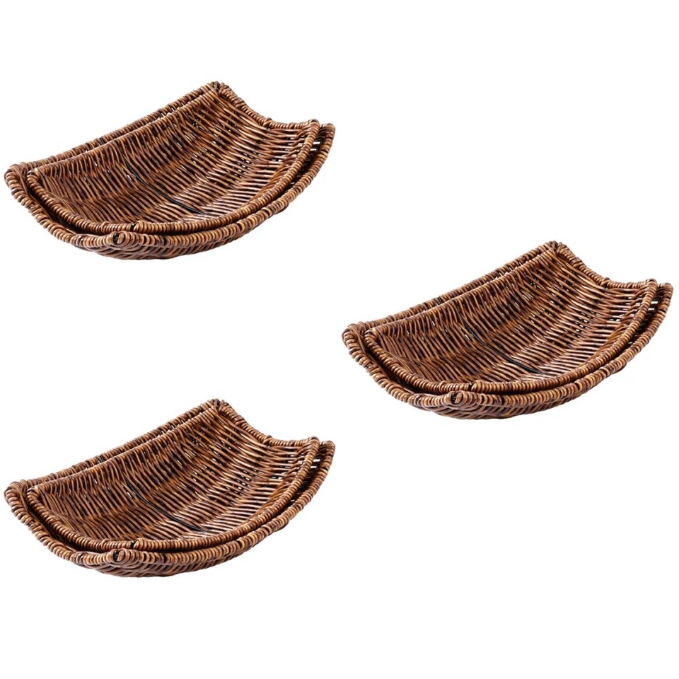 6 PCs Snackkorb Imitation Rattan trocknet Obstkorb Lebensmittel Servierhalter