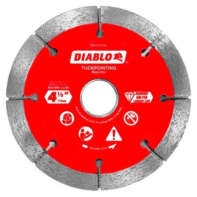 Diablo Tools, 4-1/2in. Diamond Rim Tuck Point Masonry Disc, Blade Diameter 4.5