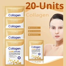 20pcs Anti-Wrinkle Collagen Face Mask Moisturizing Anti-Aging Repair Brightening