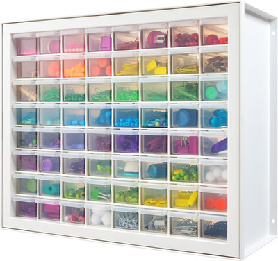 IRIS USA Bead Organizer Storage Bin Drawer Cabinet 64-Drawer Plastic Organizati