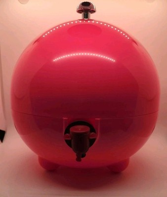 Belgium LABOUL Pink Wine juice BIB holder footed Sphere dispenser 10  tall