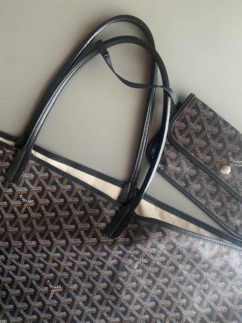 Goyard Saint Louis GM Black Tote Bag Preowned Luxury Handbag