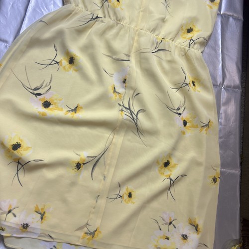 Abito WHBM SL finto NK Halter Aline Cori fiori giallo latticello taglia 12 - Foto 12 di 12