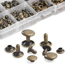 340 Leather Rivets Kit Mixed Sizes Rivets for Leather Double Cap Rivets Studs fo