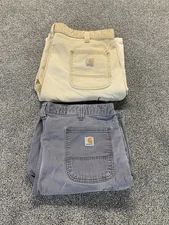 Carhartt Shorts Lot Mens 42 Tan Gray Rugged Flex Canvas Work Relaxed Fit 102514