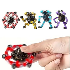 Transformable Fidget Spinner Toys Robot Gyro Sensory Puzzle Stackable Kids Gift