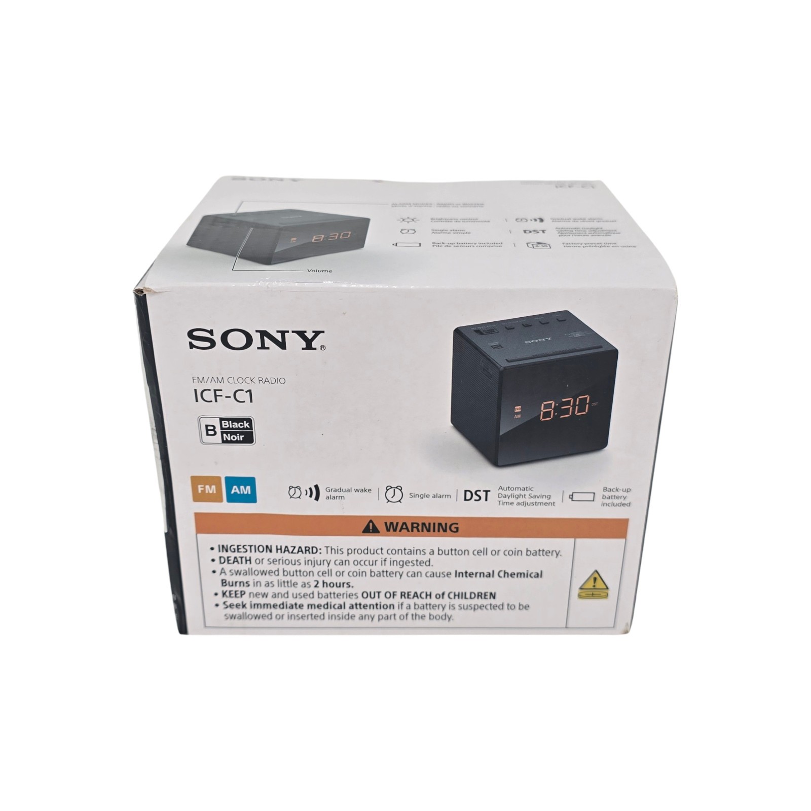Sony ICF-C1 Alarm Clock Radio AM/FM LED Display ICFC1 Black