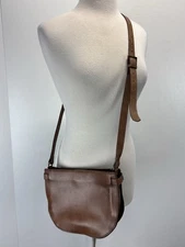 ABLE Cecilia Crossbody Purse Bag Brown Leather Adjustable READ