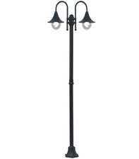 LAMPIONE 2 LUCI SU PALO MODELLO PARIGI  2x100w IP44 cm.76x230h. colore nero  ...