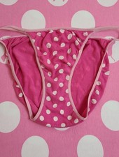 Rare VTG VS PINK Graphic Cotton Low Rise Double String Bikini Panty Size M