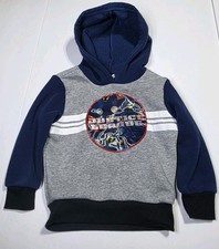 JUSTICE LEAGUE Boys Fleece Hoodie W/ Lenticular Patch, Size 2T Pullover Guc
