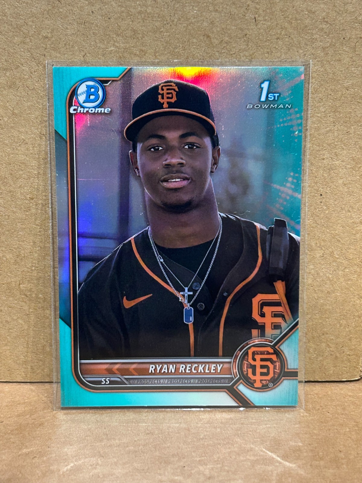 2022 Bowman Chrome - Prospects Ryan Reckley #BCP-163 Aqua Refractor /125 (RC)