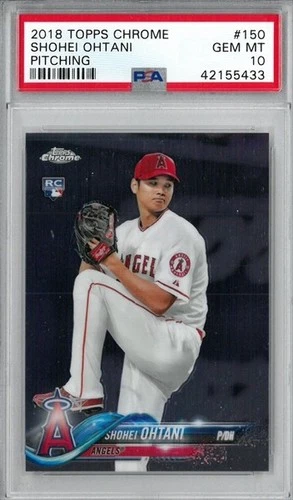 2018 Topps Chrome #150 SHOHEI OHTANI (PITCHING) RC - PSA 10 GEM MINT