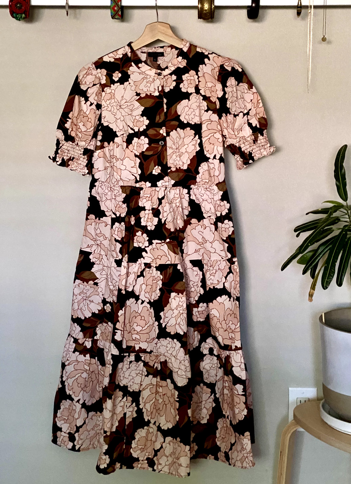 Who What Wear Floral Puff Sleeve Midi Dress w/ Pockets – XS (Fits S)