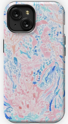 iPhone 15 Blue and Pink Warm Water Design iPhone Case