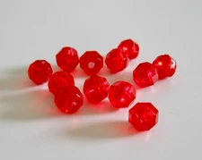 6MM DARICE FACETED ROUND FACETED CHRISTMAS RED CRAFT BEADS -  500 BEADS